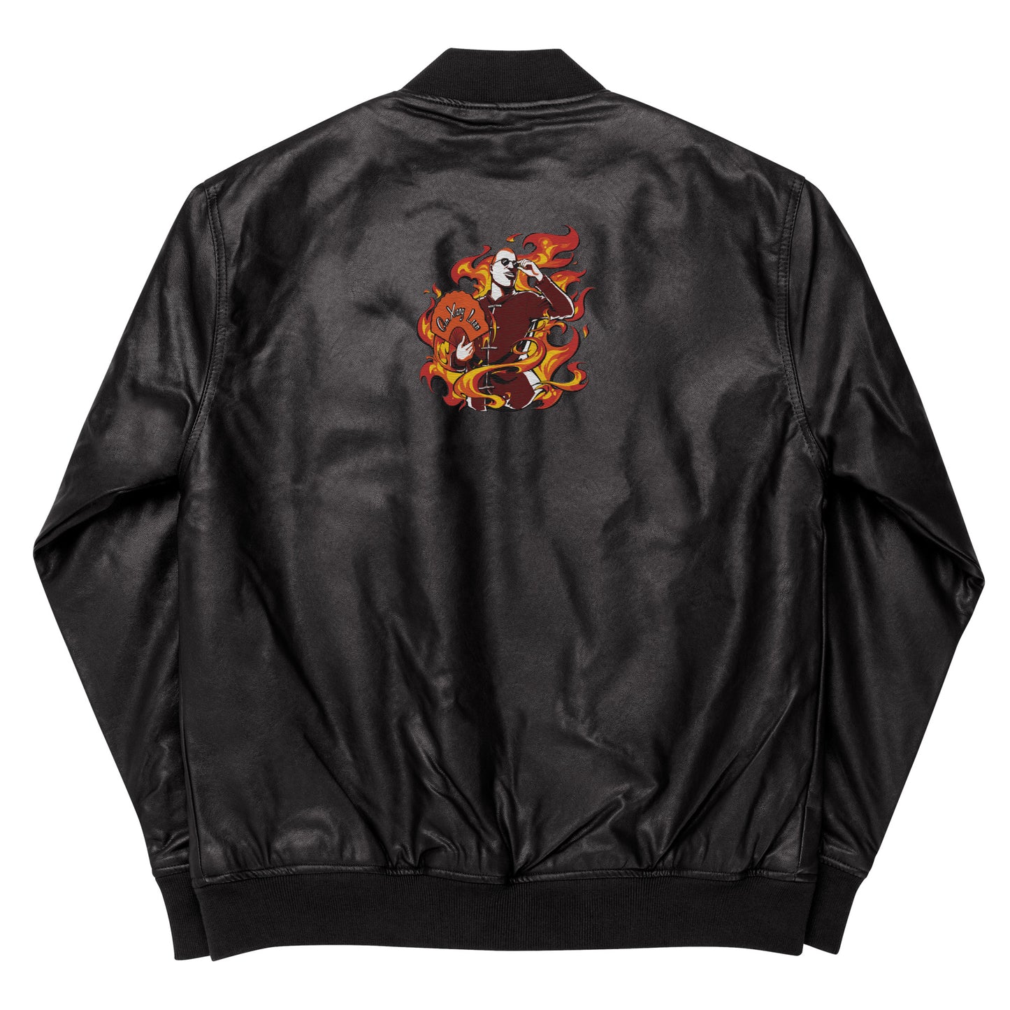 Chinese Eggman Leather Bomber Jacket