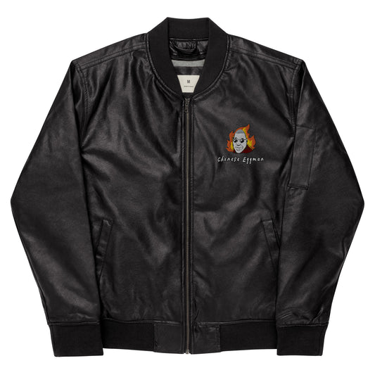 Chinese Eggman Leather Bomber Jacket