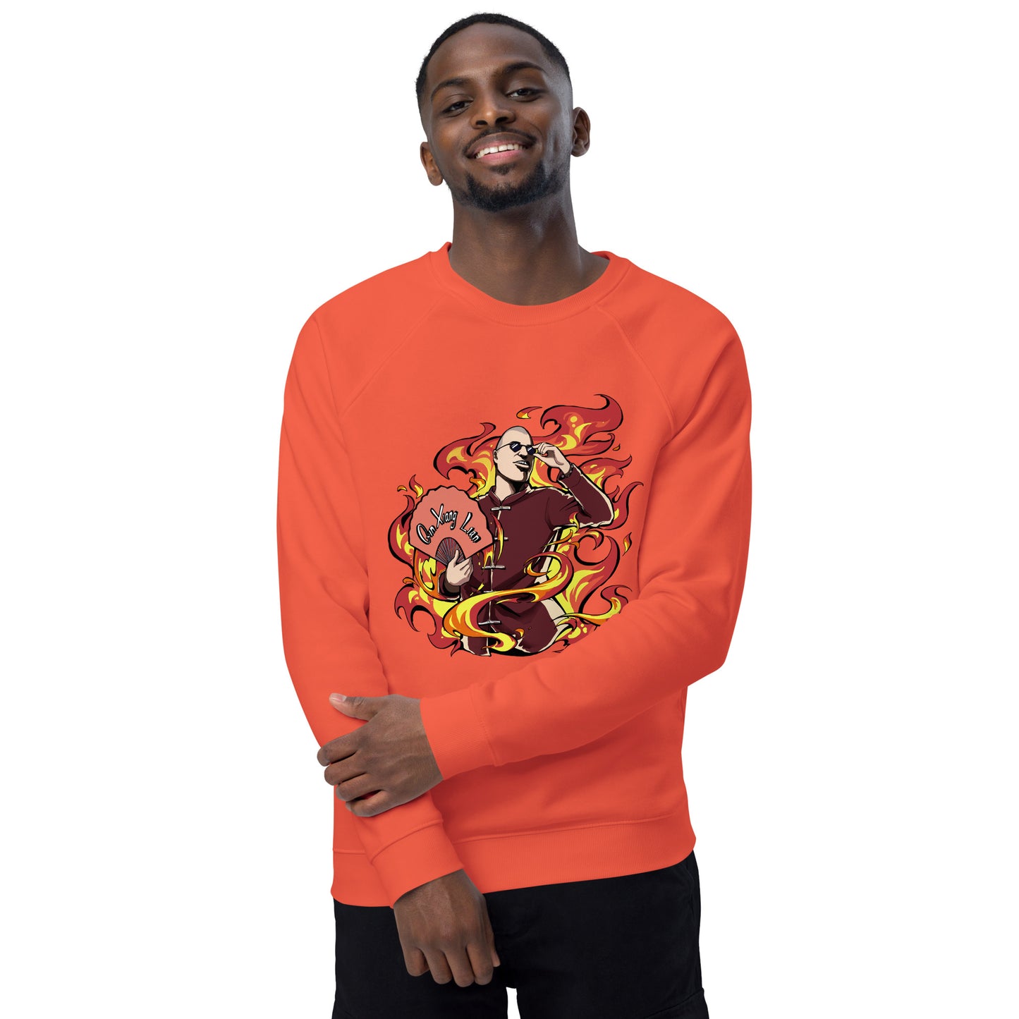 Chinese Eggman Unisex organic raglan sweatshirt